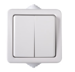 Włącznik podwójny natynkowy TEKNO IP54 biały