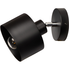 Kinkiet mały czarny ezo okrąg z kubełkiem