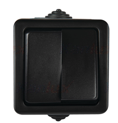 Włącznik podwójny natynkowy TEKNO IP54 czarny