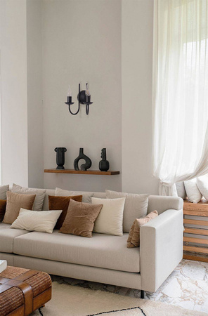 Czarny, podwójny kinkiet w stylu industrialnym K-4973 z serii HARIS