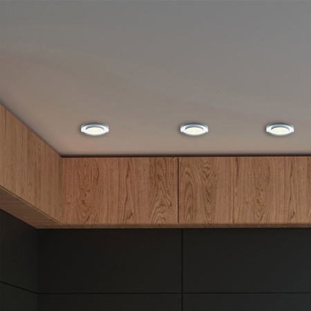 Oczko sufitowe szklane OKRĄGŁE. Kolor: SREBRNY