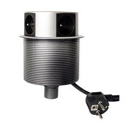 Podblatowa listwa zasilająca 4 gniazd z wyłącznikiem przedłużacz 1,4m czarna