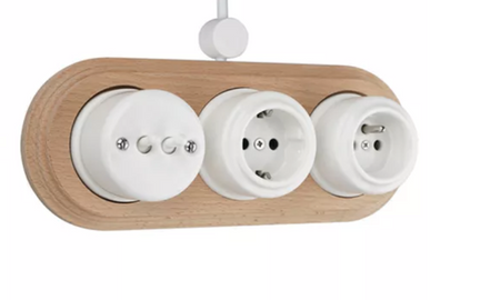 Włącznik ceramiczny natynkowy podwójny schodowy Toogle biały