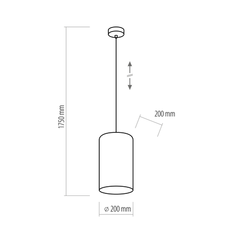 Lampa wisząca TERCINO Black 1xE27 200