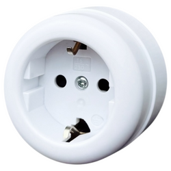 Gniazdo  natynkowe z uziemieniem Schuko  białe Loftica Art