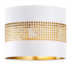 Abażur walec Oro Deluxe biało złoty 20cm E27