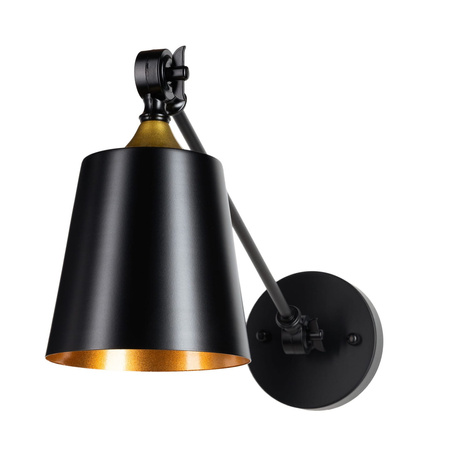 Kinkiet regulowany czarny metalowy LOFT
