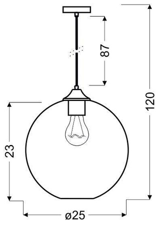 Lampa sufitowa szklana kula bursztynowa Edison Candellux 31-21397-Z