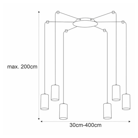 Lampa wisząca na sześć żarówek - pająk - K-4898 z serii PUERTO