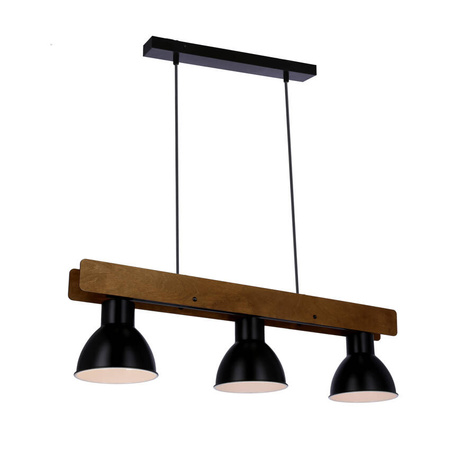 Lampa wisząca Candellux Vario 33-73471 3xE27 czarna drewniana