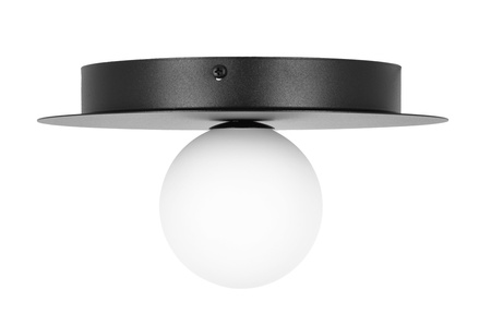 Czarna lampa sufitowa z białym kloszem fi10 cm K-5438 z serii ROBIN