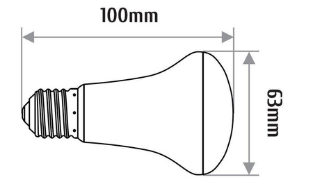 LAMPA LED  R63 E27   7W 6000K 600lm INQ