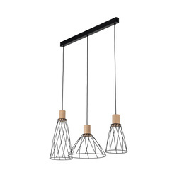 Lampa wisząca MODESTO Wood Sosna 3GU10 listwa