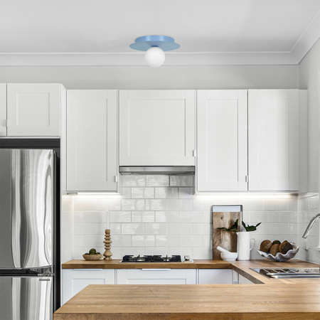 Błękitny plafon sufitowy na jedną żarówkę K-5448 z serii ROBIN