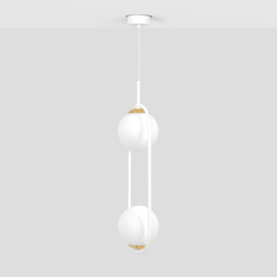 Podwójna lampa wisząca z białymi kloszami K-5301 z serii MALTA