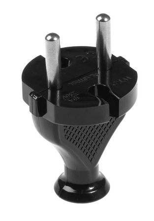 Wtyczka prosta rozbieralna  10A 250V czarna
