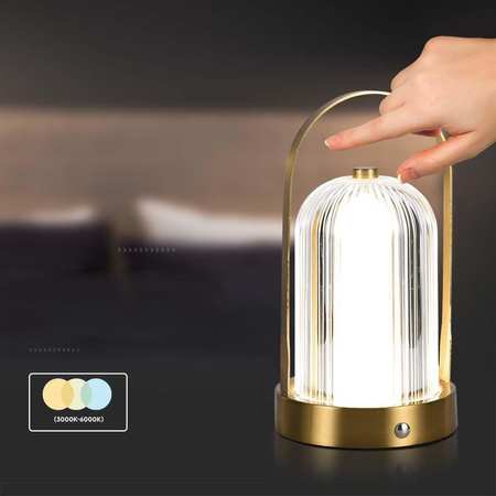 Lampka Biurkowa Nocna V-TAC 1W LED 22cm Ładowanie USB Ściemnianie Złota 