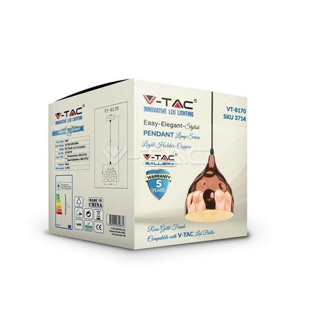 Oprawa Zwieszana V-TAC Różowe Złoto fi170 VT-8170 5 Lat Gwarancji