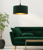 Maloto lampa wisząca velur butelkowa zieleń + złoto 1x60 e27 abażur walec 30x15