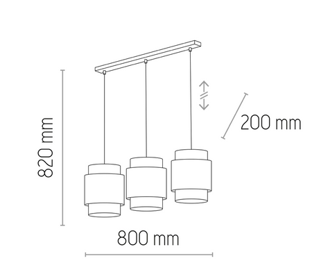 Lampa wisząca Boho Black 3xE27 listwa