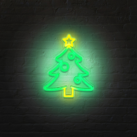 Dekoracja świetlna  świąteczna Neon LED choinka 22,5 x 28cm