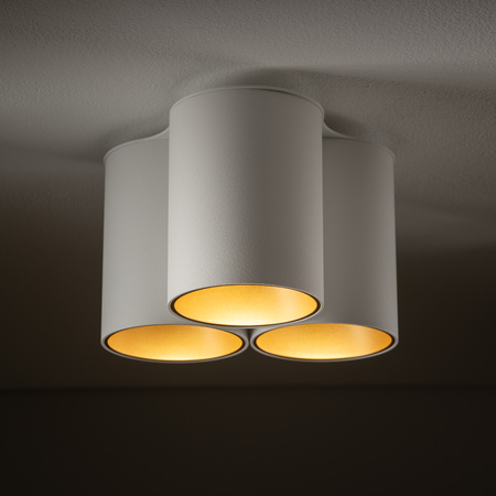 Nowodvorski Lampa punktowa natynkowa potrójna biało złota EYE TONE 