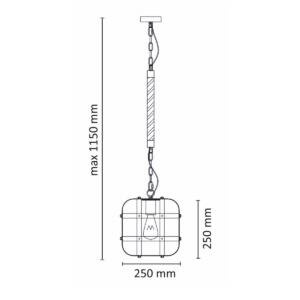 Lampa wisząca KLATKA-1 czarno-złota E27
