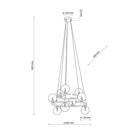 Lampa wisząca ANABELLE 9xG9