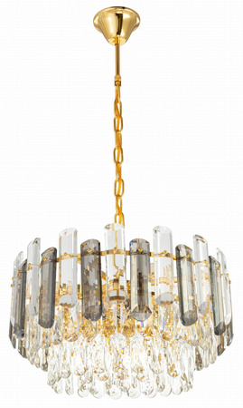 Lampa kryształowa luksusowa żyrandol Luxury  Gold Grey WSC022