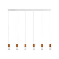 Lampa wisząca ELIT WHITE/WOOD 6xGU10