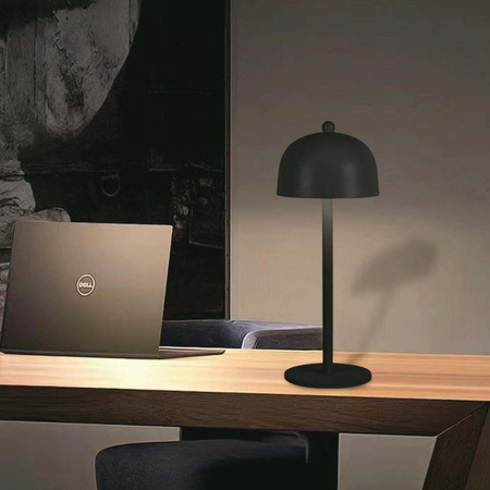 Lampka Biurkowa Nocna V-TAC 3W LED 30cm Ładowanie USB Ściemnianie Czarna 