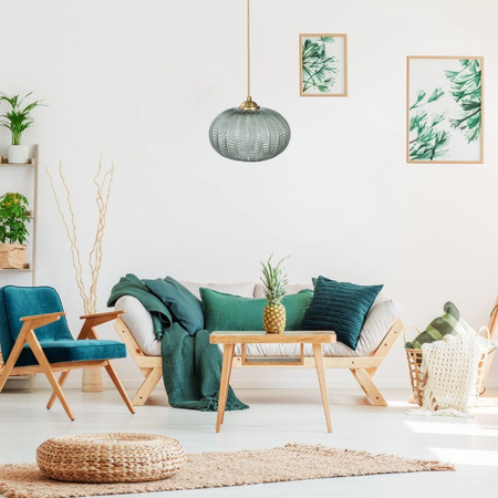 Lampa wisząca szklana złota szałwiowa BOTANICA