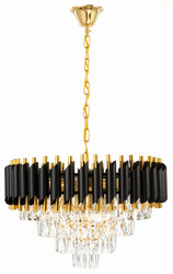 Lampa kryształowa luksusowa żyrandol Luxury Black 9xE14