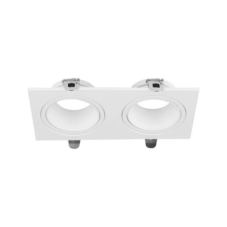 Oprawa Oczko V-TAC 2xGU10 Prostokąt Białe VT-439 3 Lata Gwarancji