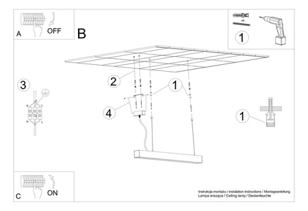 Lampa wisząca PINNE 200 biała 3000K