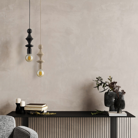 Tk Lighting TOWER BLACK lampa wisząca 1XE27
