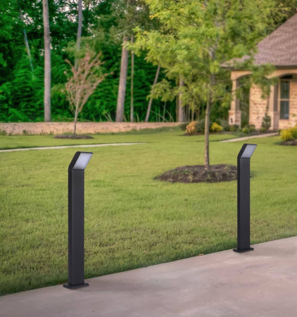 Minimalistyczna, czarna lampa ogrodowa 79cm K-8148 z serii VIDAR