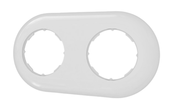 Ramka podwójna  PROSTA do gniazd Retro biała