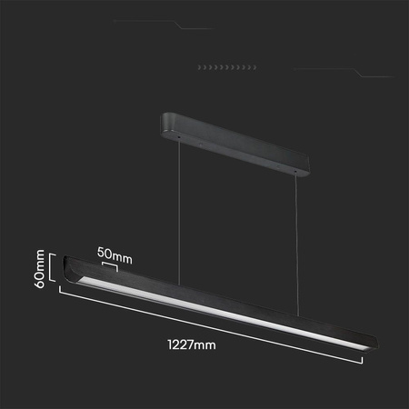 Oprawa V-TAC LED Linear SAMSUNG CHIP LIFUD Driver 36W 100st CCT Zwieszana 120cm Czarna VT-7-35 3000K-4000K-6400K 2880lm 5 Lat Gwarancji
