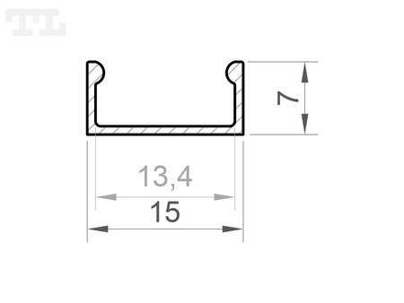 LED P4-1 Profil 2000 mm grafitowy lakierowany RAL 7016 (nr kat 8641027016)