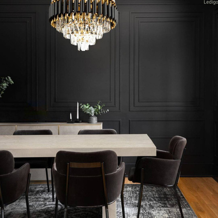 Lampa sufitowa kryształowa Luxury black 5xE14 40cm