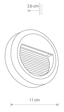 Nowodvorski Kinkiet zewnętrzny natynkowy czarny SIDEWALK ROUND LED