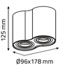 Oprawa sufitowa  podwójna ruchoma czarna / aluminium
