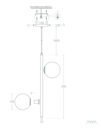 Lampa Wisząca Moonlight podwójna 2xE14