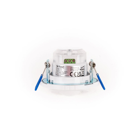 Czujnik Ruchu Mikrofalowy V-TAC Sufitowy Podtynkowy 360st fi80 1200W Biały VT-80360 5 Lat Gwarancji