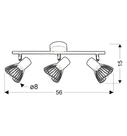 Lampa ścienna candellux fly 93-61973 listwa e14 biały/chrom