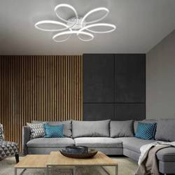 Lampa sufitowa Okręgi 100W LED Sterowana pilotem Biała