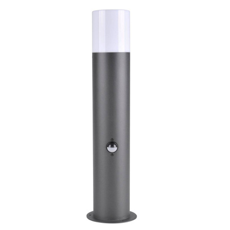 Lampa zewnętrzna DALLAS 44cm z czujnikiem ruchu i zmierzchu PIR grafit 1xE27