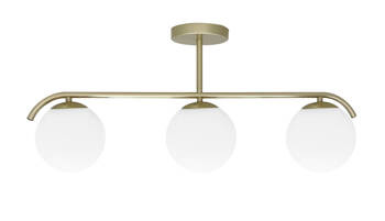 AMADEO lampa sufitowa mosiężny 3x40W E14 klosz biały