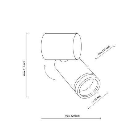 Lampa sufitowa JET Black 1xGU10